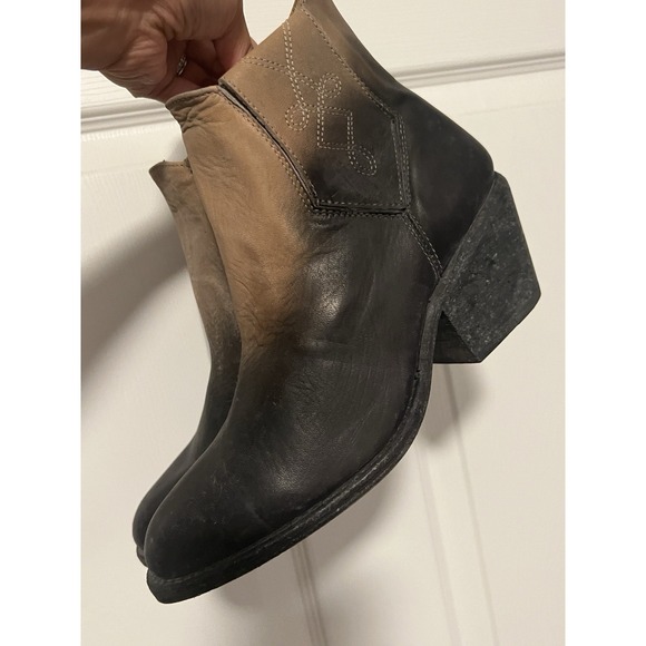 Free People Farylrobin Faryl Robin Ombré Dover Black Leather Boots Boho Festival - Picture 11 of 11